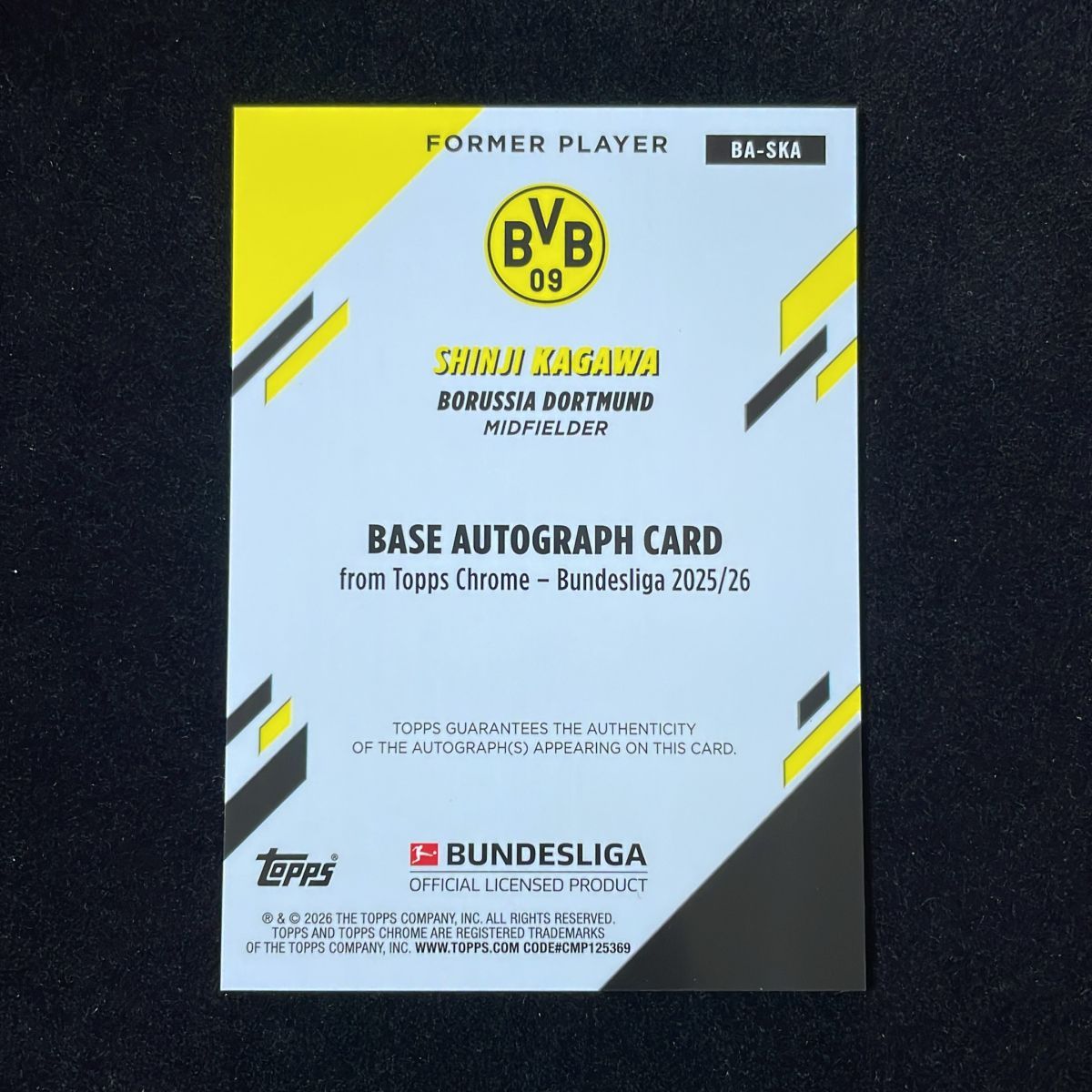 50枚限定】香川真司 Shinji Kagawa Topps Chrome Bundesliga 2025-26