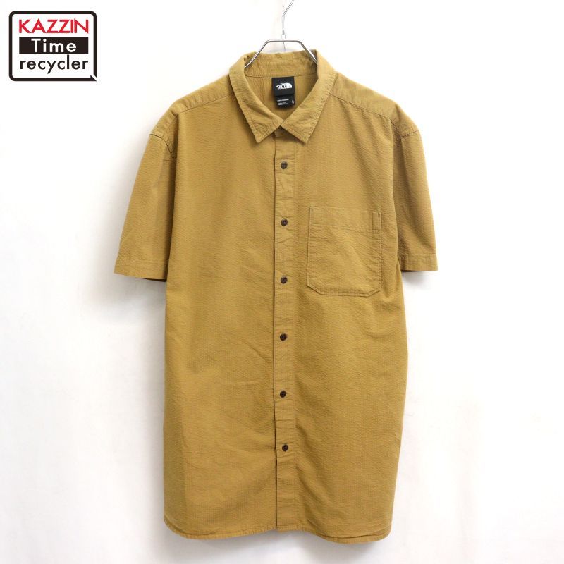 00s THENORTHFACE シアサッカー 半袖シャツ メンズ 表記XLサイズ 
