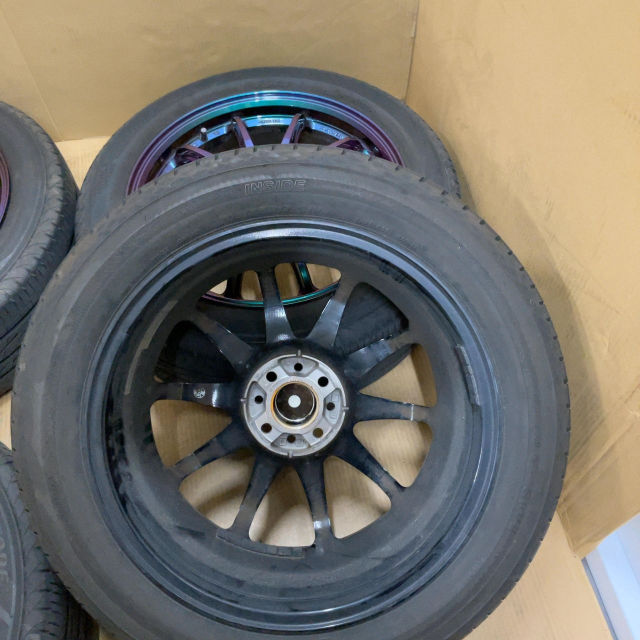 4穴PCD100 WORK EMOTION ZR10 17インチ 7.0J +47 205/55R17 タイヤ