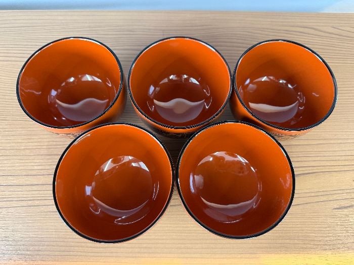 特選会津塗 御汁椀 漆器 汁椀 5客セット 木箱付き - メルカリ