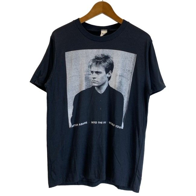 【中古】　fairline　Bryan Adams　アーティストT　80s vintage　80年代　OLD　半袖　トップス　クルーネック　プリント　1988ツアー　カナダ製　古着　/1590