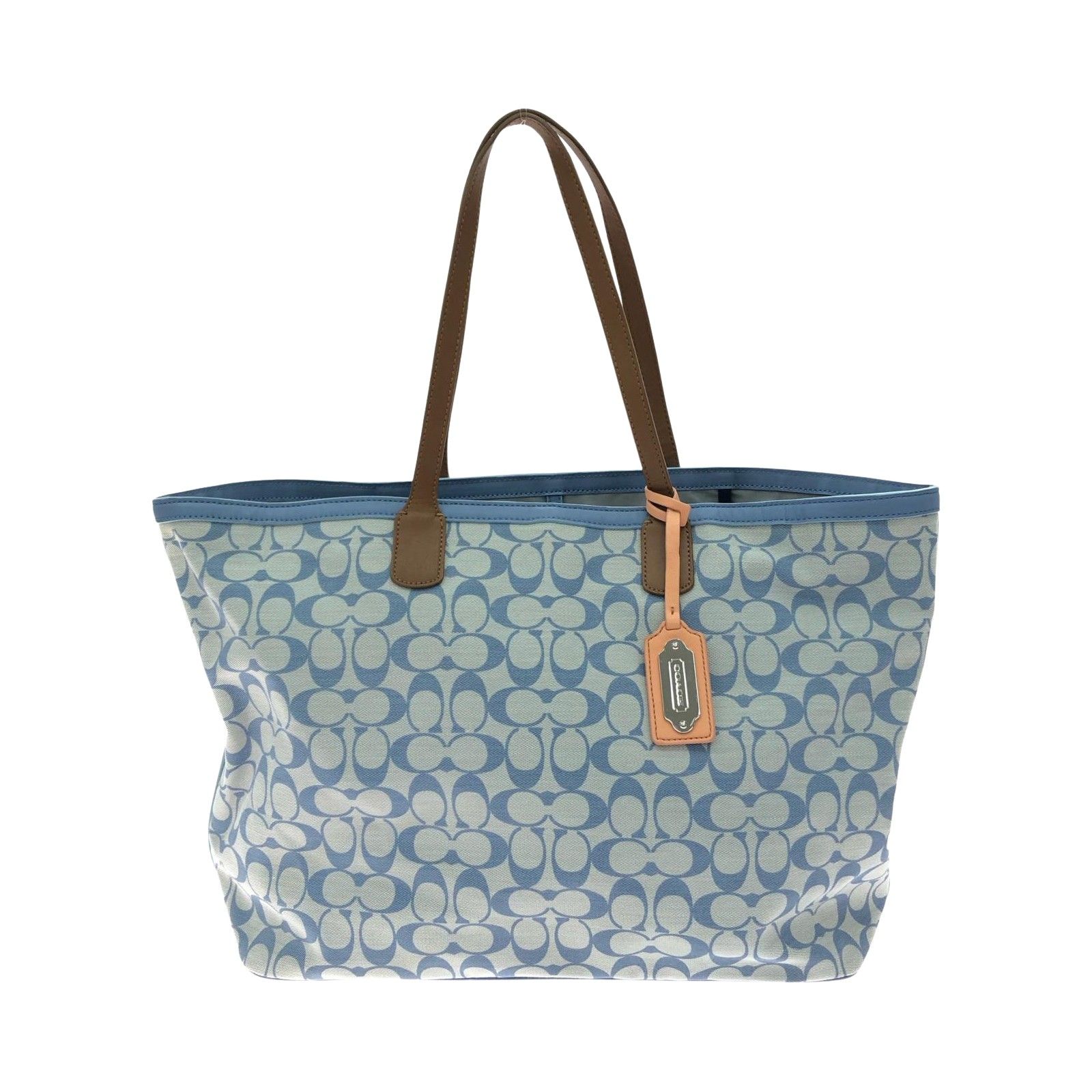 COACH コーチ レディース トートバッグ シグネチャー キャンバス ショルダートート 23106 スカイブルー