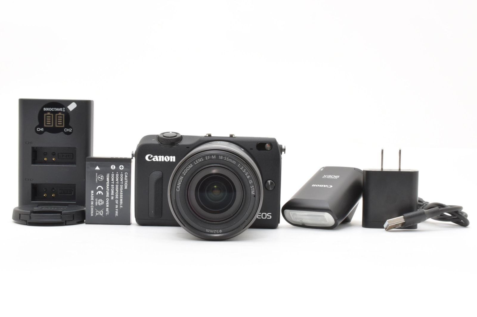 ★極上級★キヤノン Canon EOS M2 ブラック EF-M 18-55mm レンズセット☆Wi-fi転送対応☆