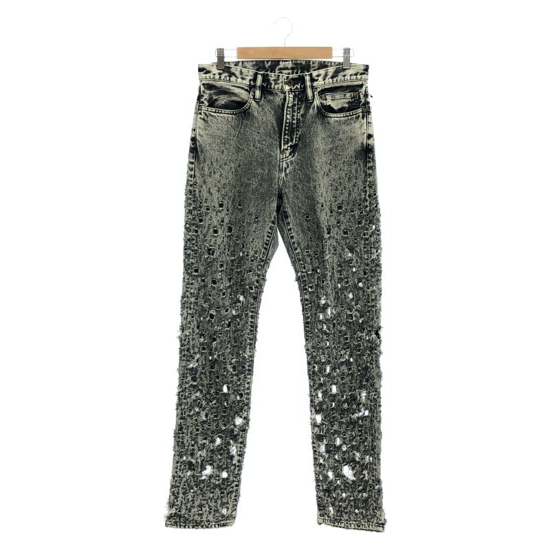 【中古】SUGARHILL CRASHED BLACK MODERN DENIM REGULAR TROUSERS 32 シュガーヒル[92]