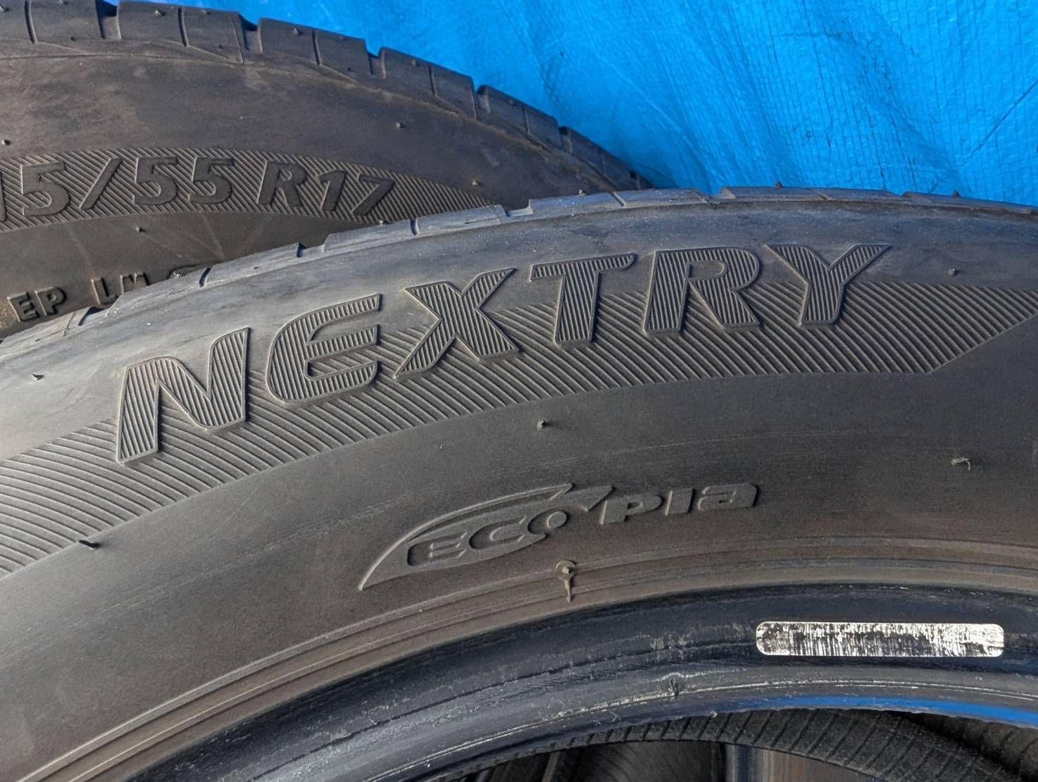 ②ブリヂストン 2022年製 NEXTRY 215/55R17 4本タイヤ 4117）215/55R17 94V BRIDGESTONE NEXTRY 2022年製 4本セット 中古品
