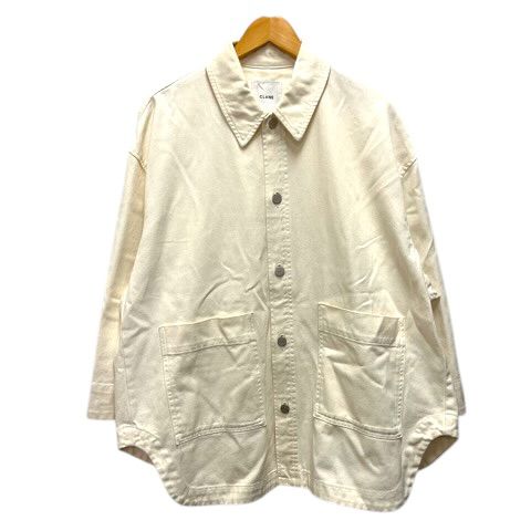 クラネ CLANE デニムカバーオール ジャケット コットン ミドル丈 長袖 1 白 アイボリー