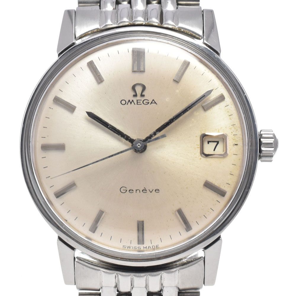 オメガ OMEGA 136.011 ヴィンテージ ジュネーブ Cal.613 シルバー 手巻き メンズ 腕時計 J#146682