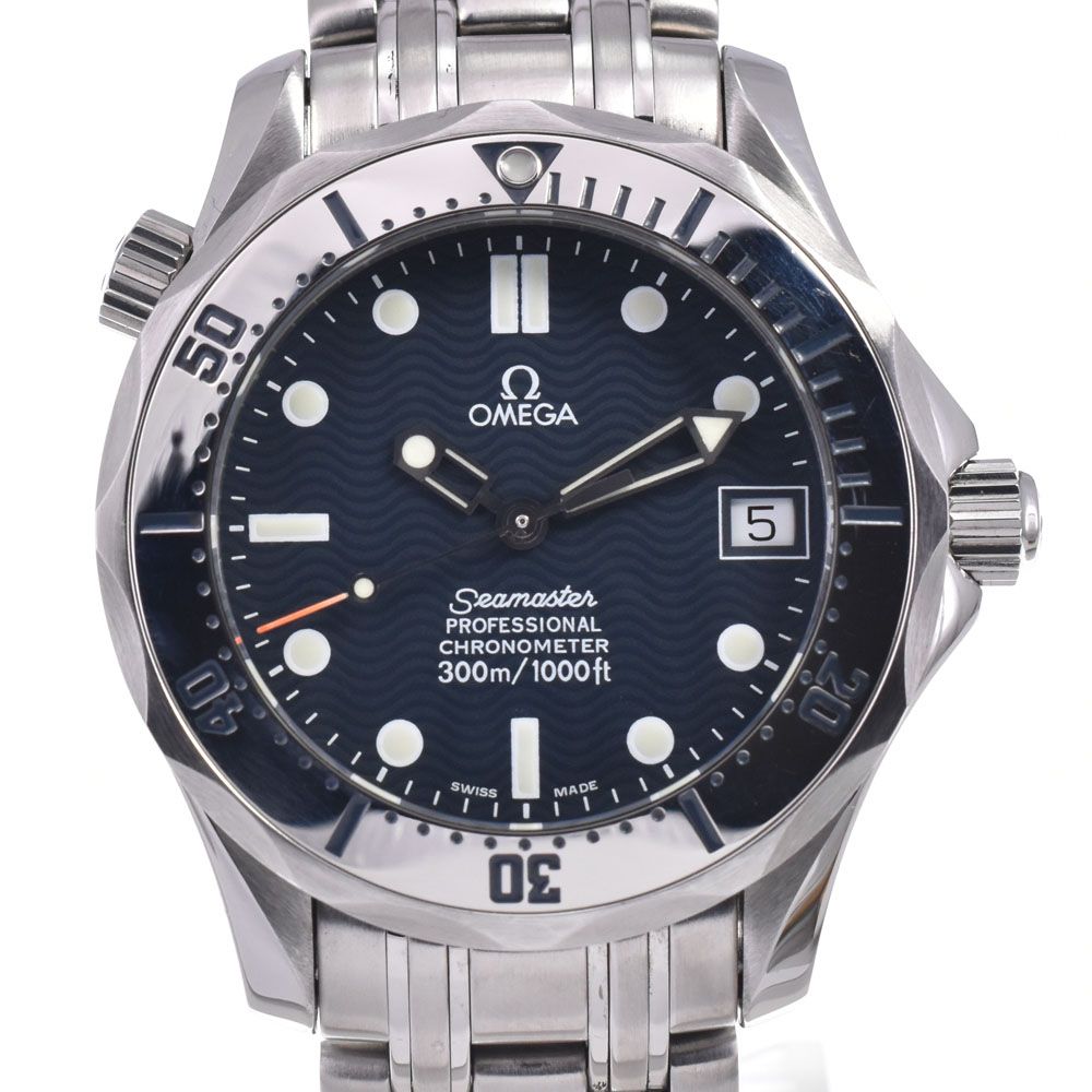 オメガ OMEGA 2552.80 シーマスター プロフェッショナル 300M ネイビー 自動巻き ボーイズ 美品 腕時計 J#147927