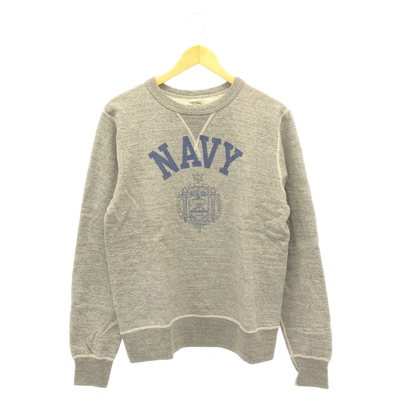 【中古】Buzz Rickson's CREW NECK SWEAT SHIRT NAVY スウェット M グレー バズリクソンズ[10]