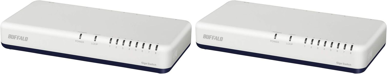 新品 バッファロー BUFFALO Giga対応 プラスチック筐体 電源内蔵 8ポート LSW6-GT-8NP/WH ホワイト スイッチングハブ マグネット 壁掛け設置対応 (× 2)