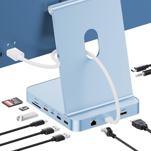 11 in 1 USB C ハブ iMac 24インチ 2021 2023 2024用 iMac M1 M3 M4 アクセサリー USB Hub ハブ HDMI 4K, 2.5G イーサネット, M.2 SSD拡張 (SSD含まない), USB-C/A 3ｍａ