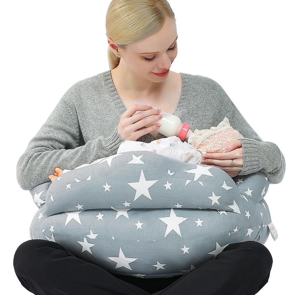 Chilling Home 授乳クッション 調整可能 ストラップ付き 授乳枕 母乳育児・ミルク兼用 取り外して洗えるカバー 新生児の授乳姿勢をサポート ズレにくい固定設計 家庭用・ギフトにも最適ｍａ