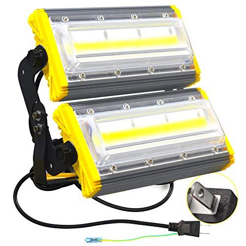 【HIKARI独占販売】 LED投光器 100W led作業灯 屋外用 防水 二代目 1600w相当 15800LM 85～265V 超薄型 COBチップ 360°回転 アース付きプラグ EMC対応 LEDライト PSE PL保険付 昼光色 e4a8f07d