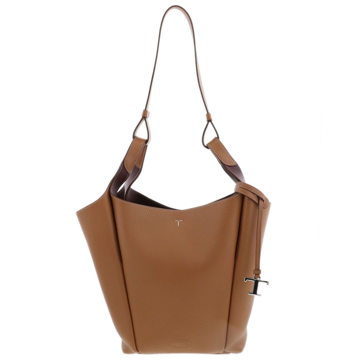 TOD’S トッズ Tタイムレス XB ハンドバッグ レディース レザー ブラウン 中古