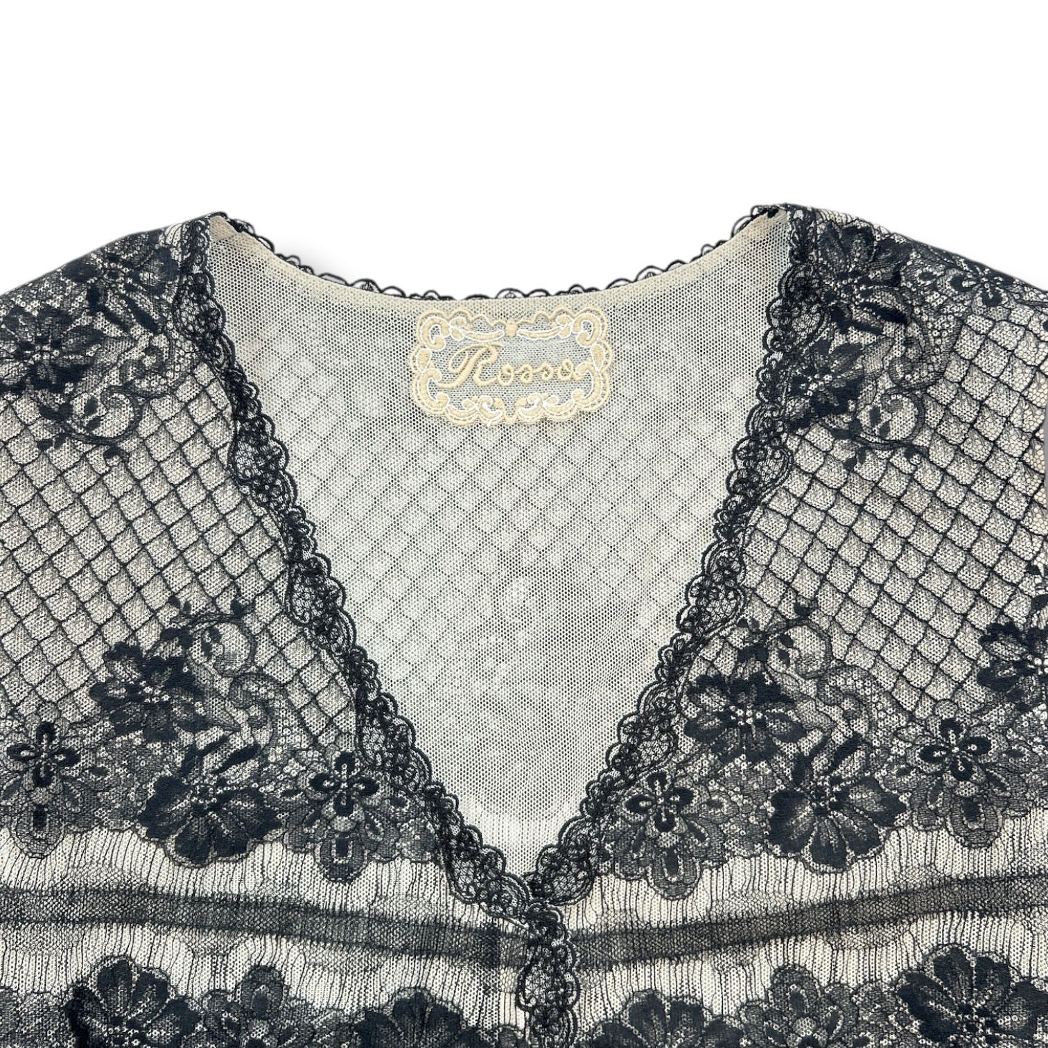Rossa グレー レース装飾 ベスト サイズ　44 import Rossa インポートロッサ レース刺繍ベスト ジレ ベスト レース