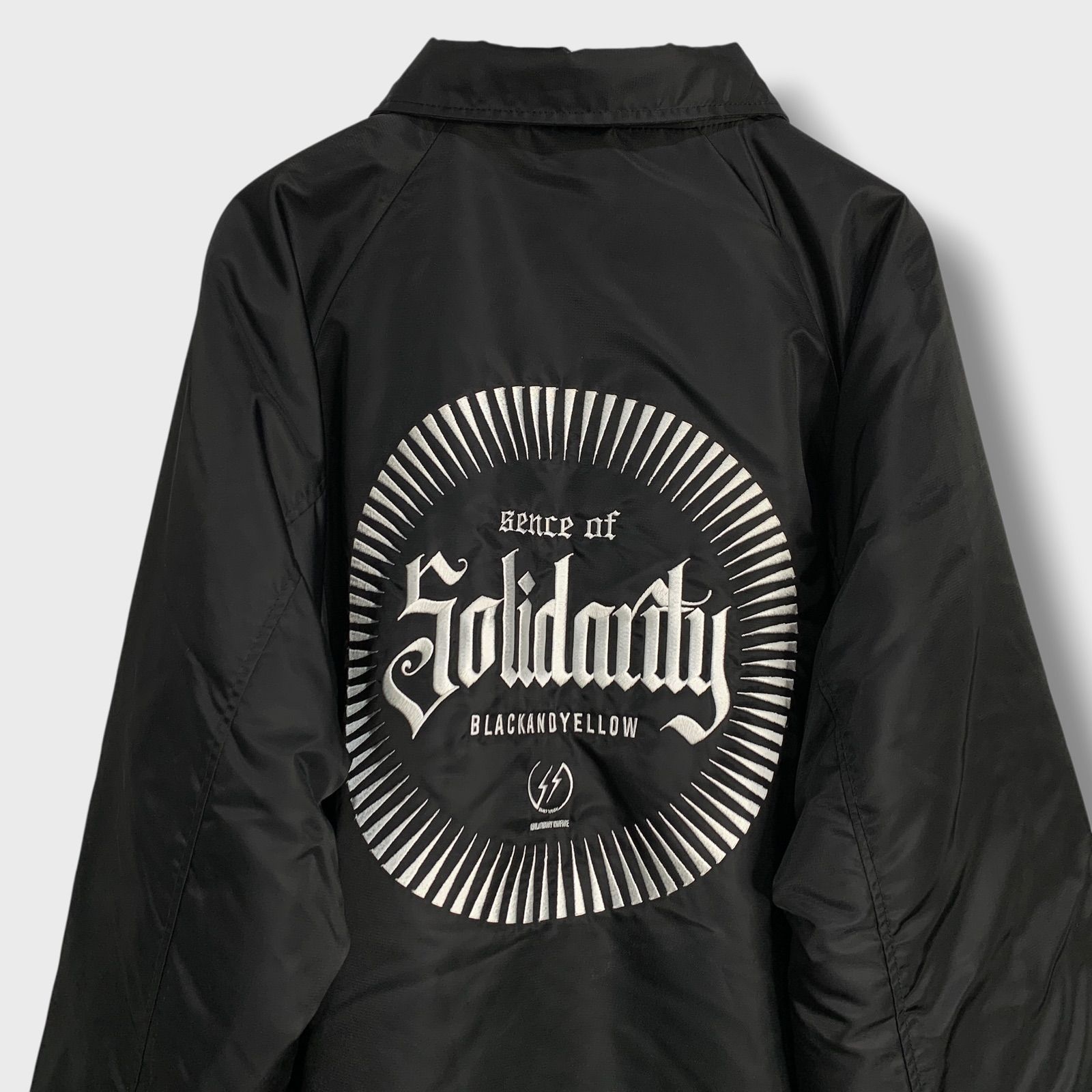 美品☆RATSラッツ☆ボアコーチジャケット☆SOLIDARITY☆XL☆黒☆刺繍 