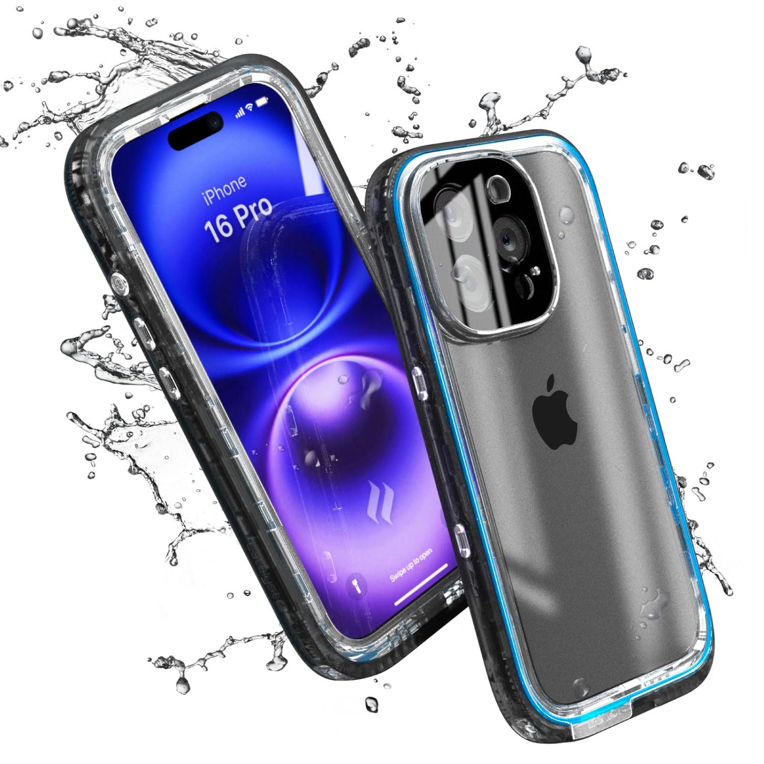 新品 Catalyst トータルプロテクションケース iPhone 16 Pro用 - iPhone 16 Pro用5倍以上の防水ケース 落下防止 9H耐傷スクリーンプロテクター ワイヤレス充電対応 クリアなオーディオブラック