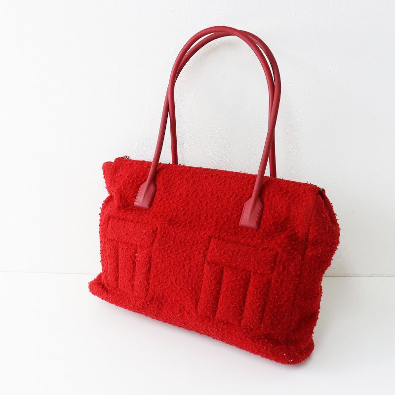 90s Archive MIUMIU MELTON SQUARE BAG ｜RED ミュウミュウ アーカイブ