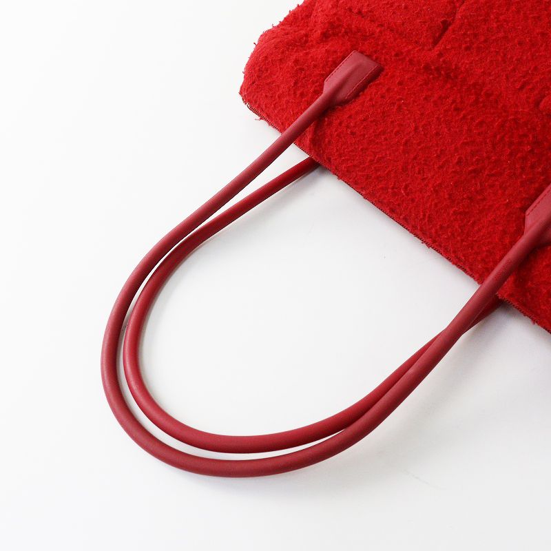 90s Archive MIUMIU MELTON SQUARE BAG ｜RED ミュウミュウ アーカイブ
