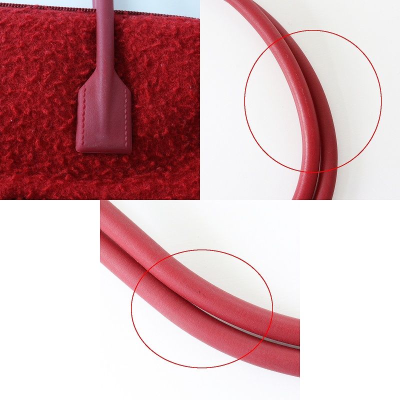 90s Archive MIUMIU MELTON SQUARE BAG ｜RED ミュウミュウ アーカイブ