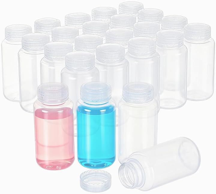 PH PandaHall プラスチックサンプルボトル 24本 250ml 8oz 試薬瓶 水サンプル容器 透明 スクリューキャップ付き 液体保存 実験室 教室 家庭用