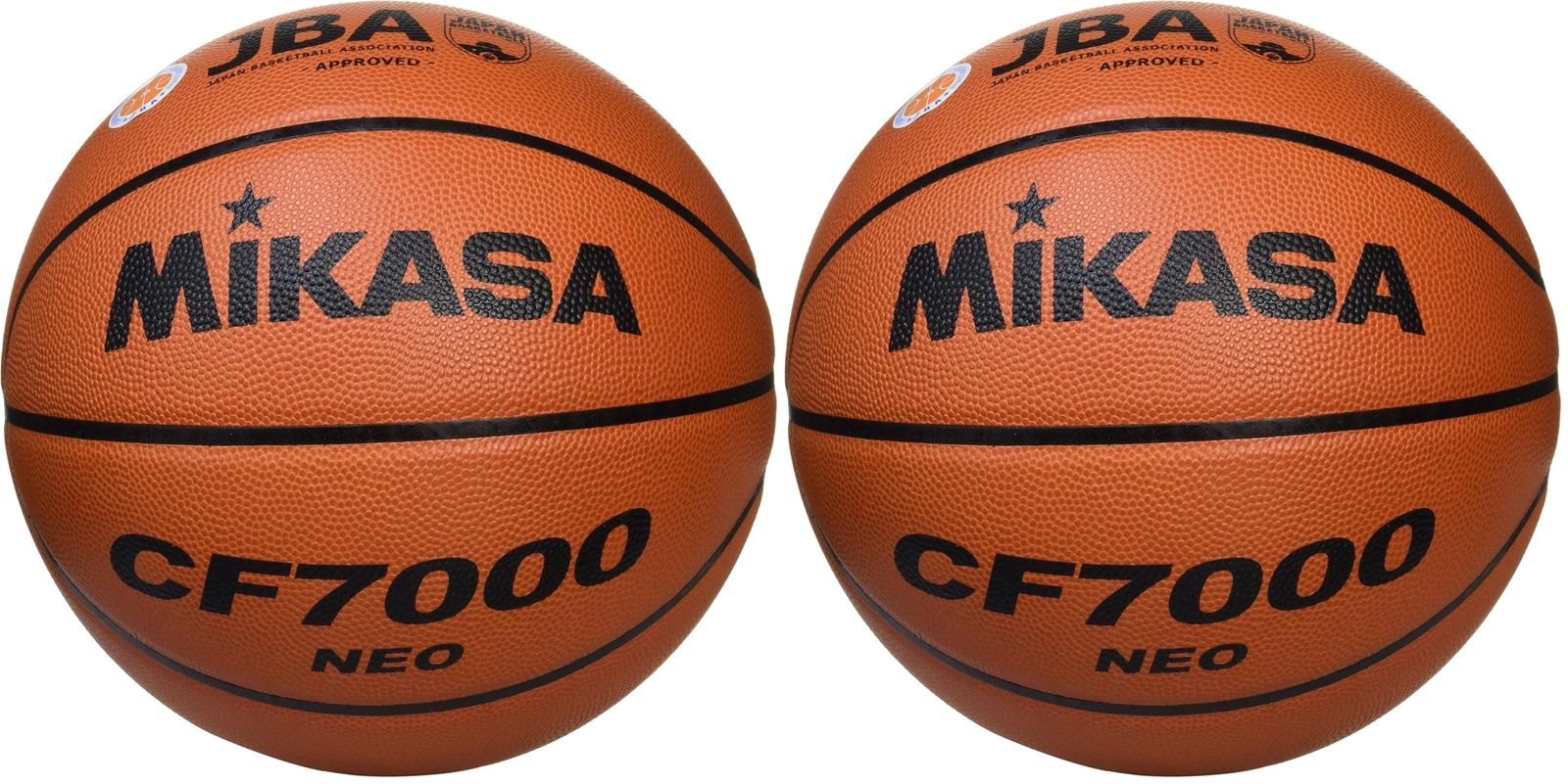 新品 ミカサ(MIKASA) バスケットボール 日本バスケットボール協会検定球 7号 (男子用・一般・社会人・大学・高校・中学) 特殊天然皮革 茶 CF7000-NEO 推奨内圧0.315(kgf/?) (× 2)