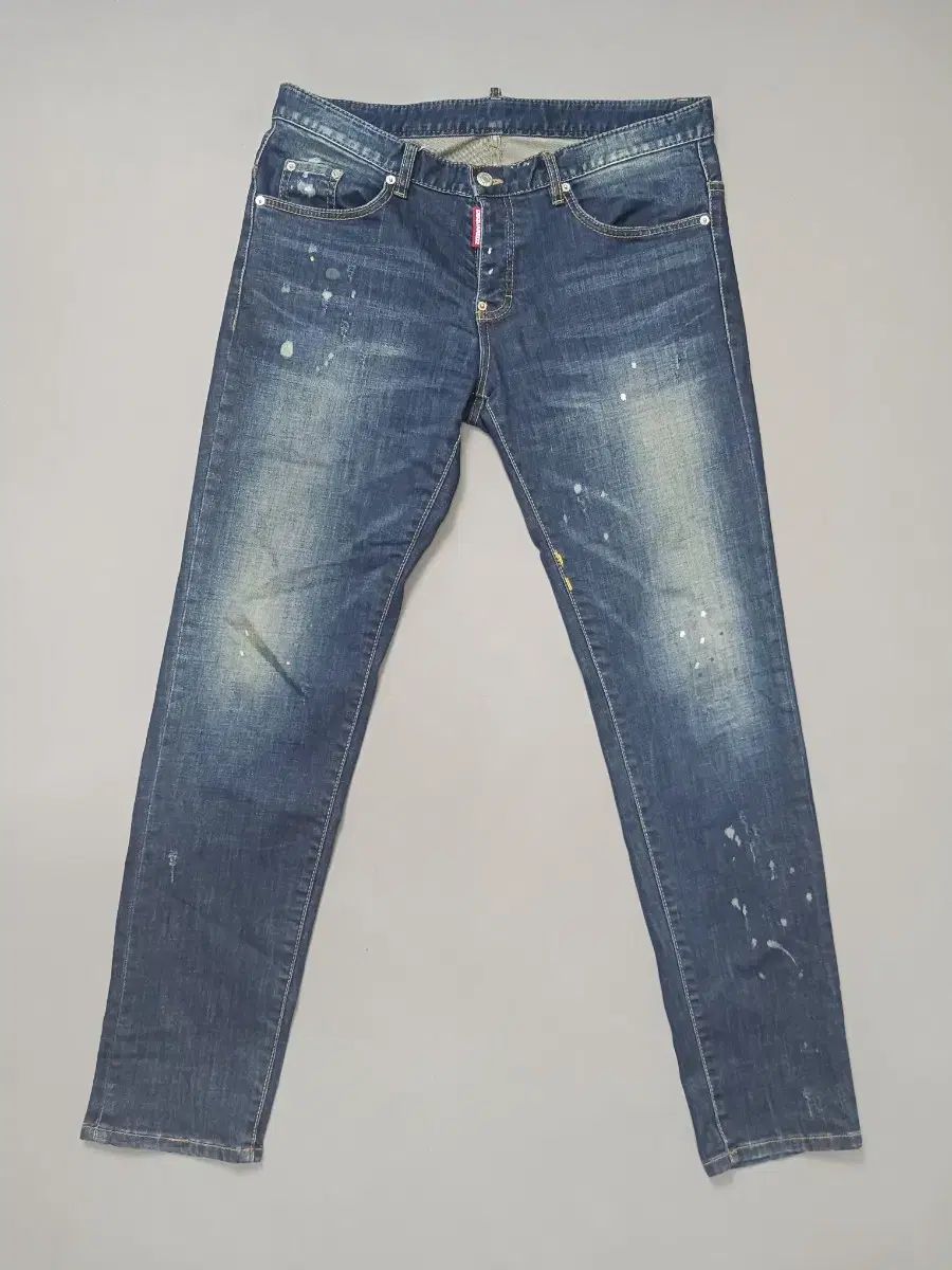 34 DSQUARED2 ウォッシュ マルチペイント スリムジーン デニム