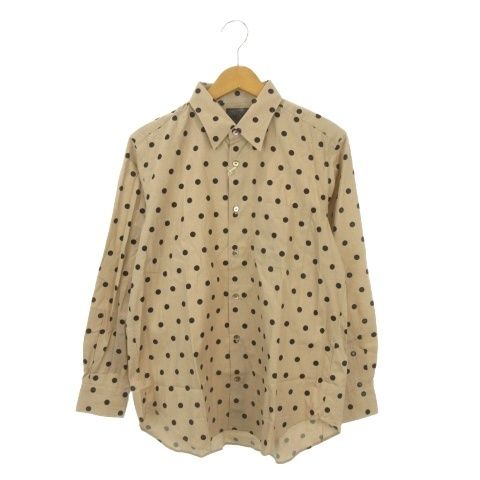 ザスタイリストジャパン The Stylist Japan 22AW コットンブロードシャツ S ベージュ ドット柄 レギュラーカラー 長袖 TSJS-23004 /AH17 ■GY03