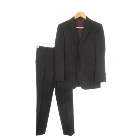 ロロピアーナ Loro Piana セットアップ スーツ フォーマル 黒 ブラック 長袖 ノッチドラペル シングルブレスト B6203 /CK1 ■GY18