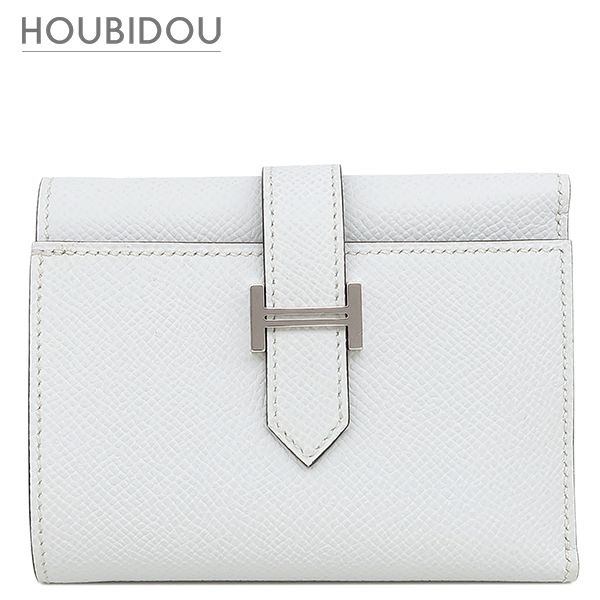 エルメス HERMES 三つ折り財布 ベアン コンビネ ヴォーエプソン グリプラチナ シルバー金具 グレー 2024年製 W 【箱】【中古】