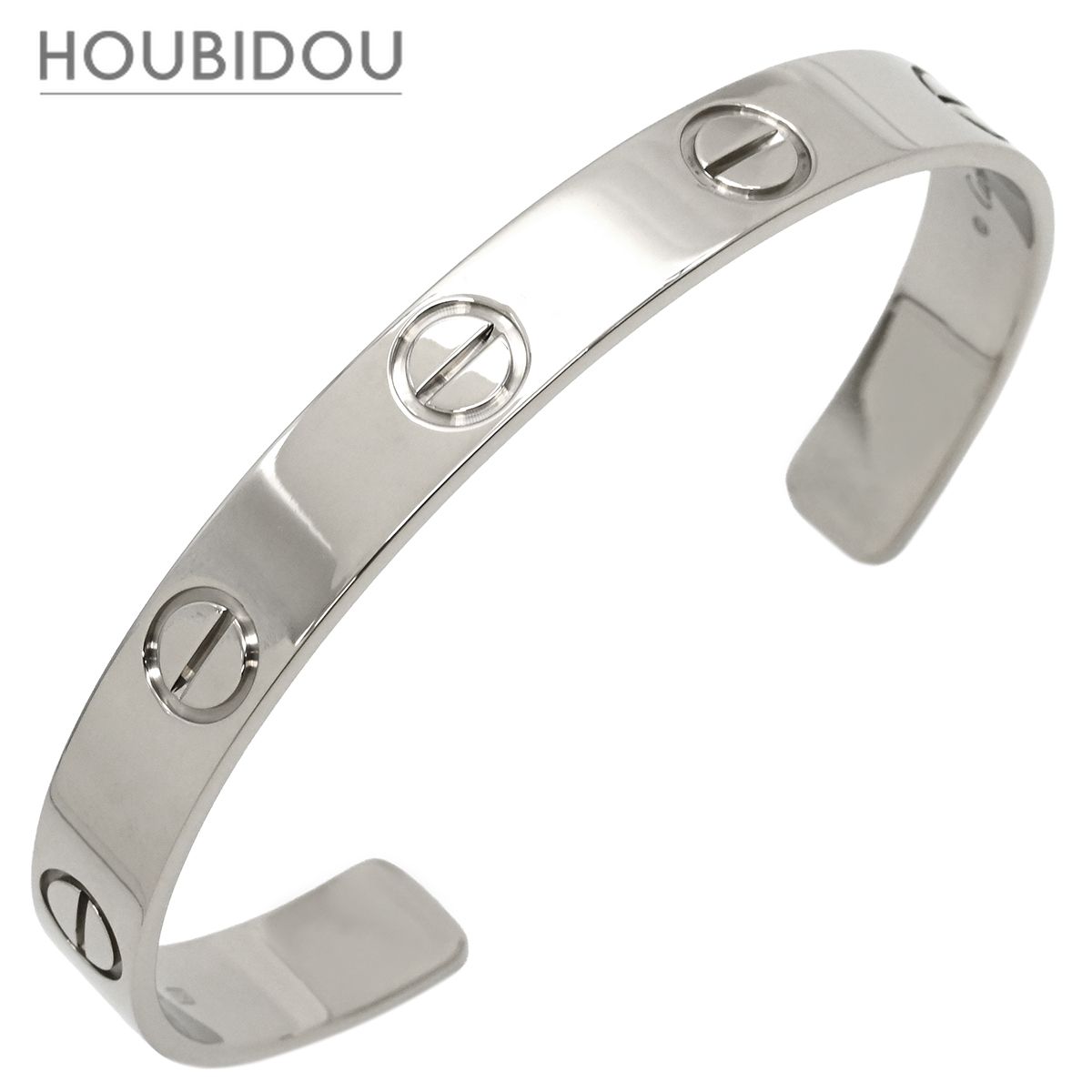カルティエ Cartier ブレスレット LOVE ラブブレス オープン ラージモデル ホワイトゴールド #20 750 18K 18金 WG 9mm幅 【中古】