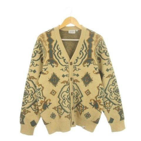 カーハート carhartt WIP VERSE CARDIGAN カーディガン 175 92A ベージュ 総柄 Vネック 長袖 80453 /CK11 ■GY18