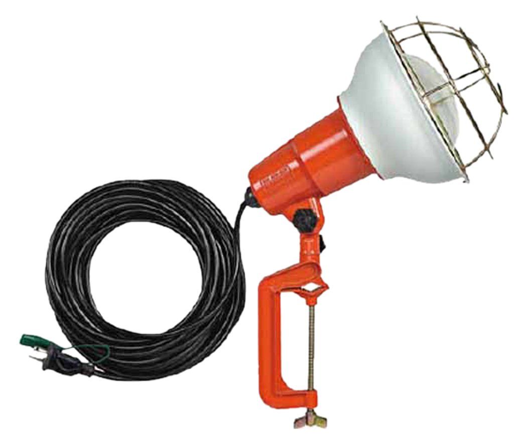 新品 ハタヤ (HATAYA) 日本製 照明 白熱灯 屋外用 (防雨型) 防水 300W型 全光束3500Lm コード10m 太さ0.75? 接地付 サビに強い バイス取り付け 作業灯 ワークライト 業務用 工場用 建設現場 RE型作業灯 RE-310K