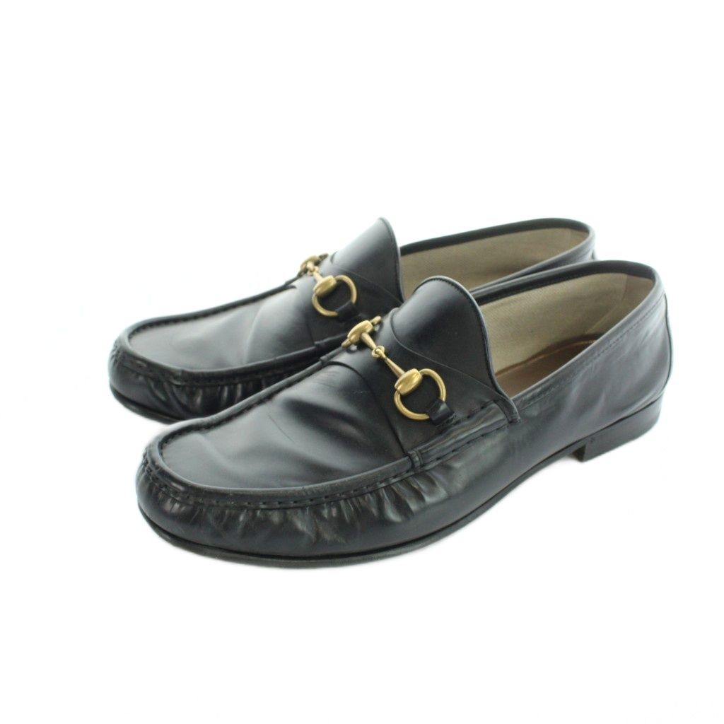 グッチ GUCCI ローファー モカシン ロゴ レザー 12 31cm 黒 ブラック ■GY18 /MQ ■OH 10,564円