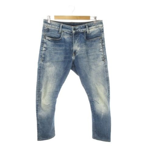 ジースターロウ G-Star RAW G-STAQ 3D SLIM デニム ジーンズ W31 L32 青 ブルー ウォッシュ加工 膝切り替えデザイン 長ズボン D22565-D112-B990 /MN30 ■GY18