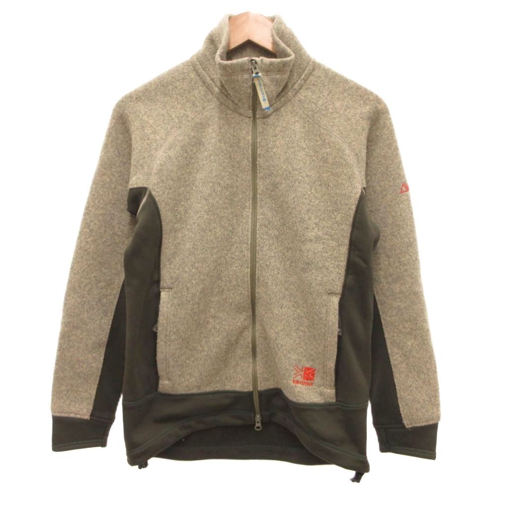 カリマー karrimor ニットジャケット ブルゾン ジップアップ M グレー カーキ /JS ■GY99