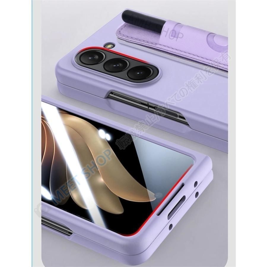 画面保護フィルム付き Galaxy Z Fold5 Fold6 ケース Sペン収納付き