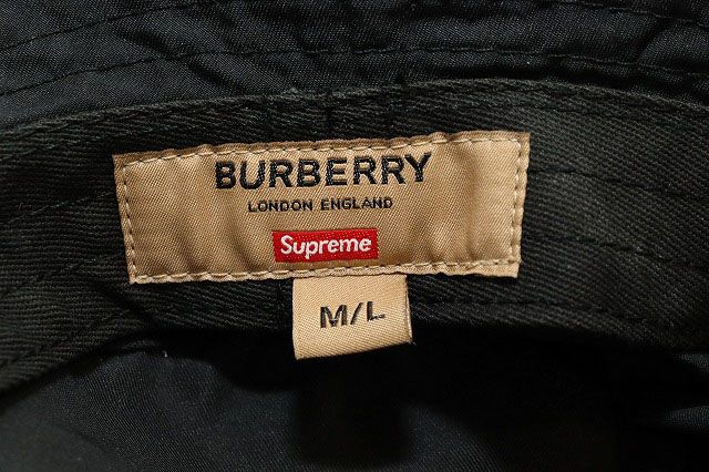 シュプリーム SUPREME × BURBERRY 22SS CRUSHER HAT BLACK M/L