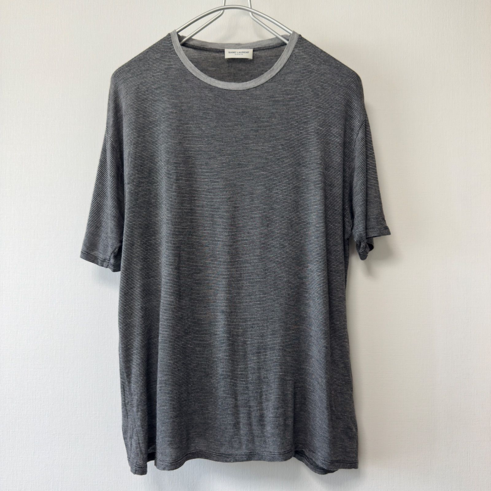 SAINT LAURENT PARIS エディ期 2013S/S ボーダー Tシャツ グレー