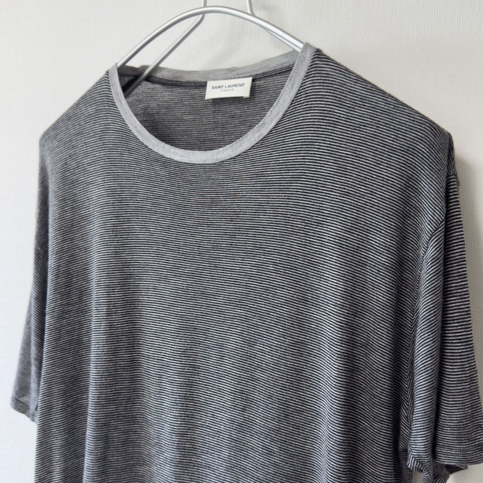 SAINT LAURENT PARIS エディ期 2013S/S ボーダー Tシャツ グレー