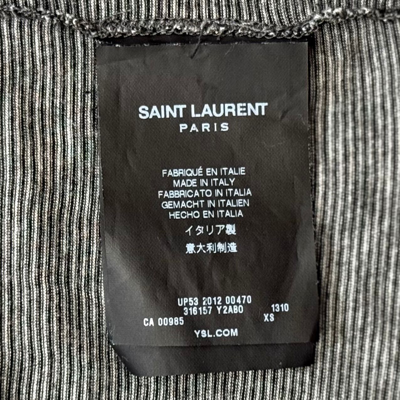 SAINT LAURENT PARIS エディ期 2013S/S ボーダー Tシャツ グレー 
