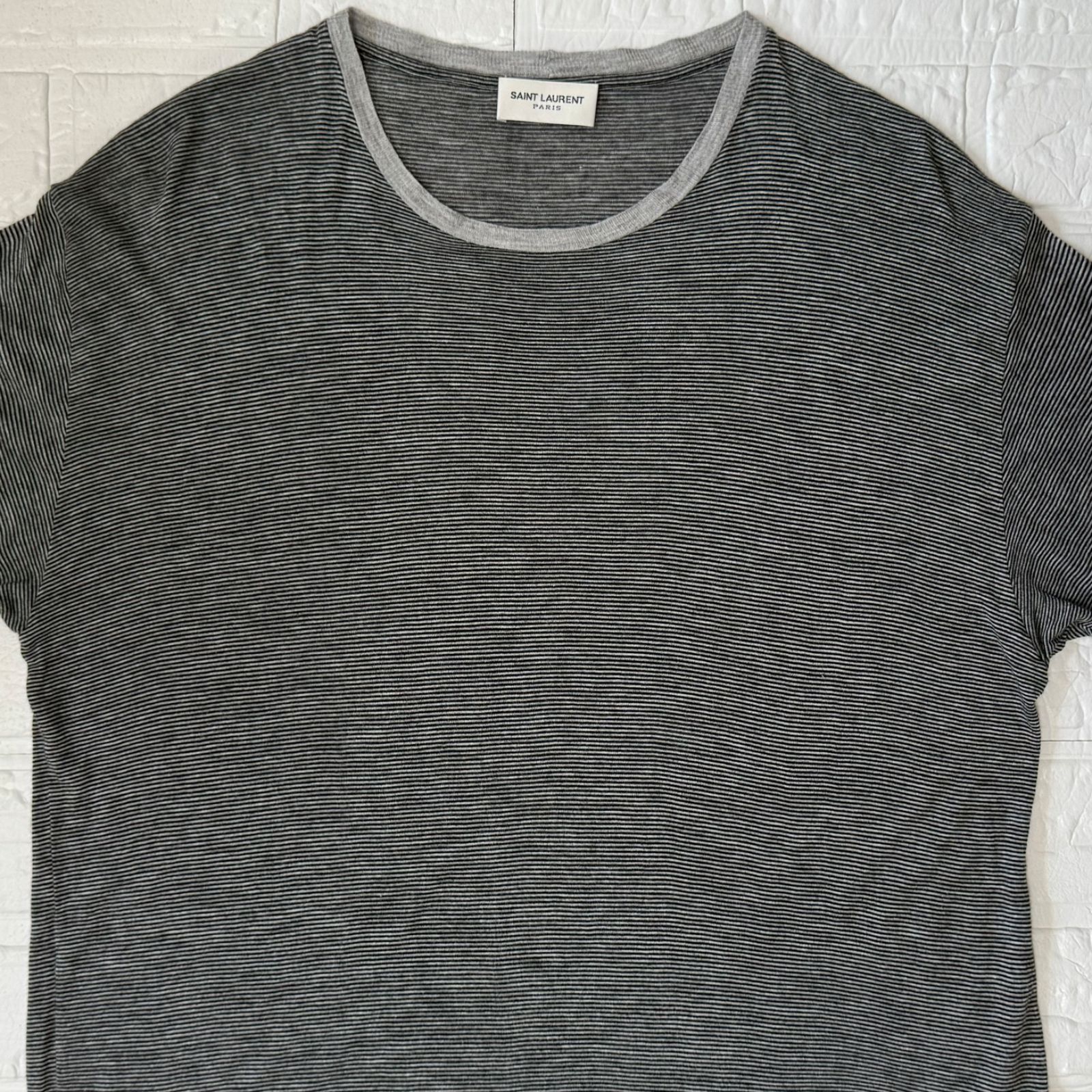 SAINT LAURENT PARIS エディ期 2013S/S ボーダー Tシャツ グレー