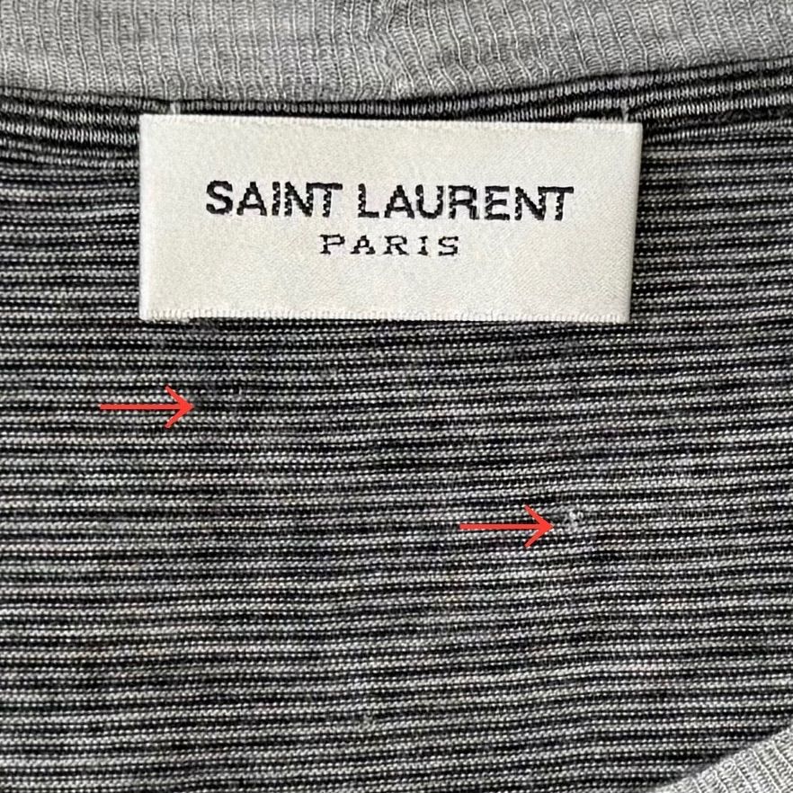 SAINT LAURENT PARIS エディ期 2013S/S ボーダー Tシャツ グレー