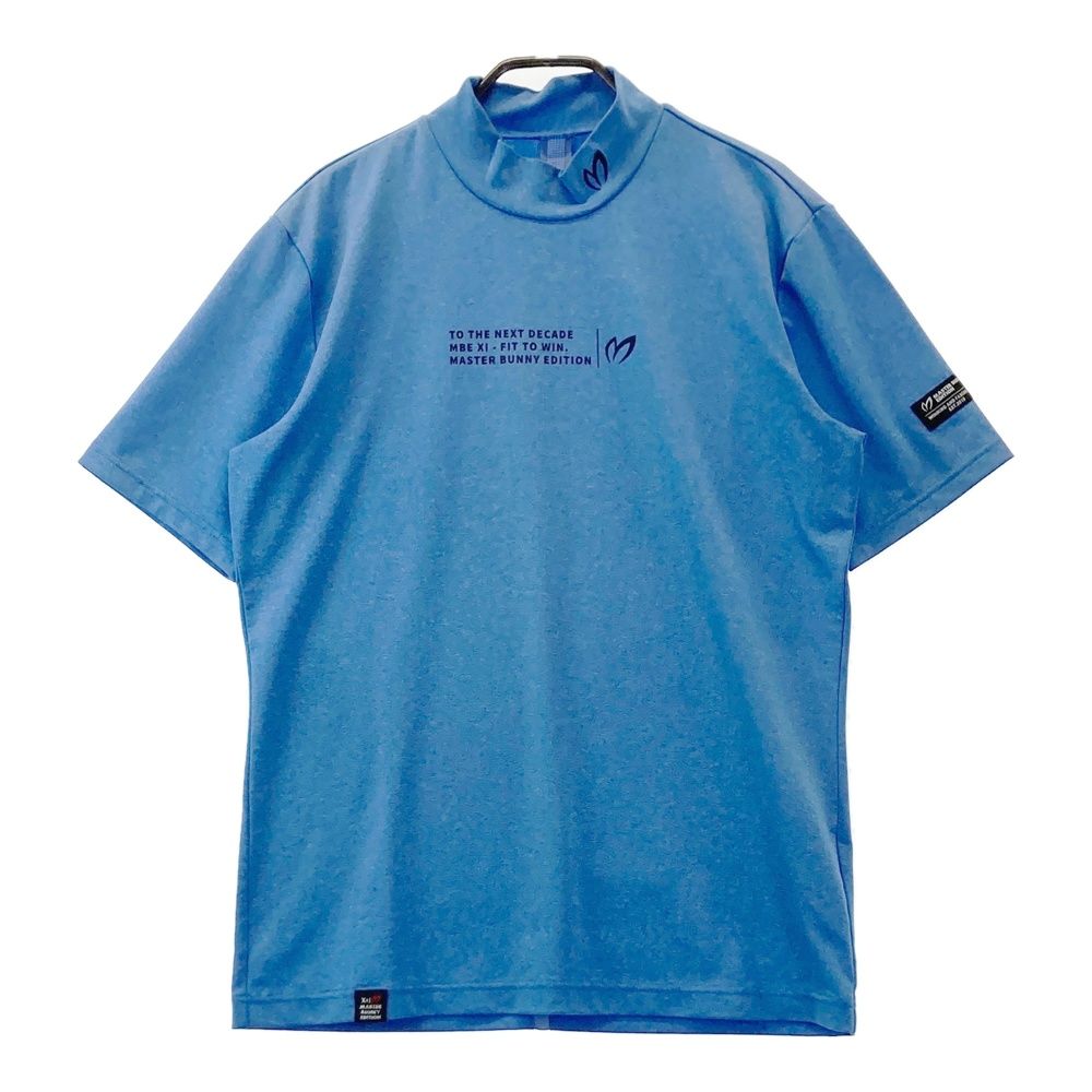 サイズ：5 MASTER BUNNY EDITION マスターバニーエディション ハイネック 半袖Tシャツ ブルー系 [240101703553] ゴルフウェア メンズ ストスト