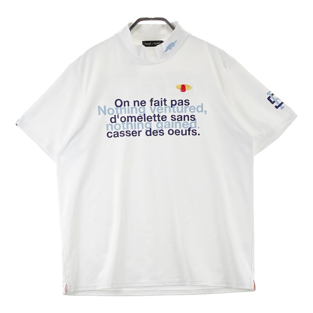 サイズ：L ROUGH&SWELL ラフアンドスウェル 2024年モデル ハイネック半袖Tシャツ ホワイト系 [240101705133] ゴルフウェア メンズ ストスト