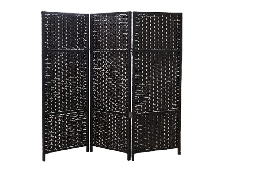山善(YAMAZEN) パーテーション 3連 幅120.5×奥行2×高さ105cm 軽量 コンパクト収納 完成品 ダークブラウン SSCR-3L(DBR) 在宅勤務 飲食店ma c82df0ba