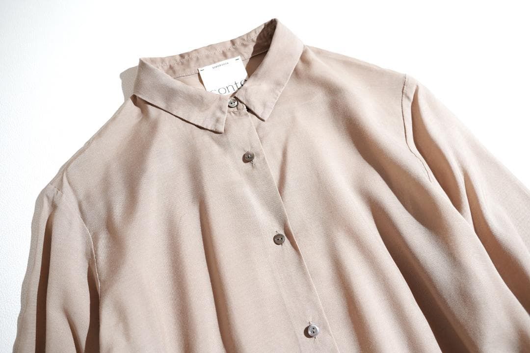 361h*美品 24AW Conte コンテ キュプラシルク シアーシャツ - メルカリ
