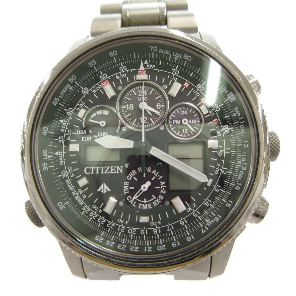 シチズン CITIZEN PROMASTER SKY 腕時計 ウォッチ エコドライブ 電波ソーラー アナログ デイト 黒 ブラック PMV65-2271 /FF