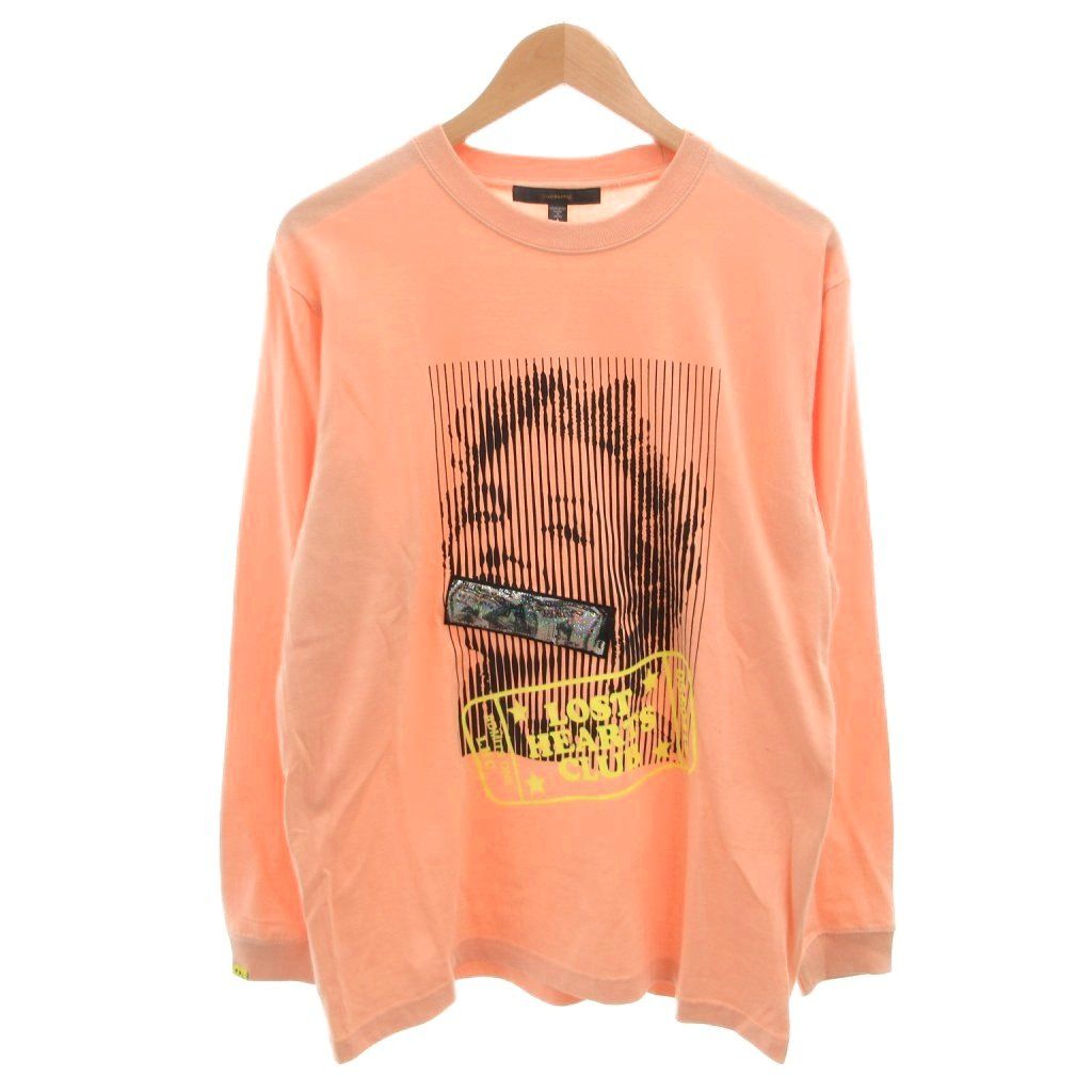 STUD MUFFIN 5.6ozコットン天竺 LOST HEARTS CLUB Tシャツ ロンT 長袖 プリント スパンコール ピンク /FF