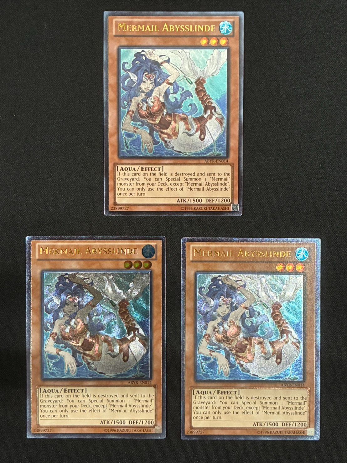 遊戯王】水精鱗アビスリンデ Mermail Abysslinde レリーフ 3枚セット